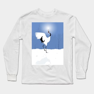 Red Crowned Crane Long Sleeve T-Shirt